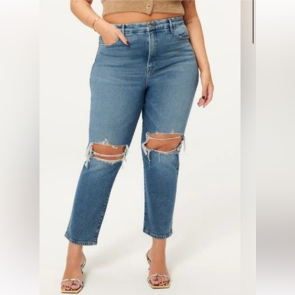 GUC GOOD AMERICAN Good Vintage distressed jeans plus size 18 - Picture 2 of 6